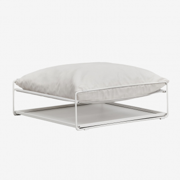Amaro Garden Pouf Convertible Into A Side Table Gardenia White - Sklum