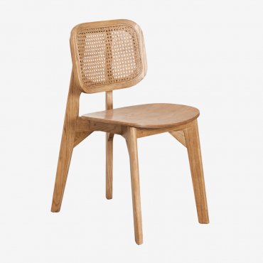 Pack Of 4 Defne Wooden Dining Chairs Natural Wood - Sklum