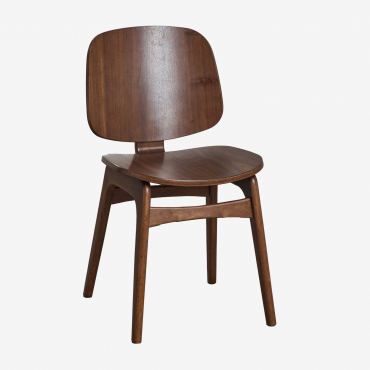 Canada Wooden Dining Chair Dark Brown Wood & Dark Brown Wood - Sklum