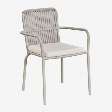 Stackable Garden Chair Pack Of 4 With Aluminum Armrests Alberta Smoky Green - Sklum