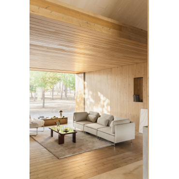 Oriol 3-piece Modular Sofa Fabric Cream Beige - Sklum