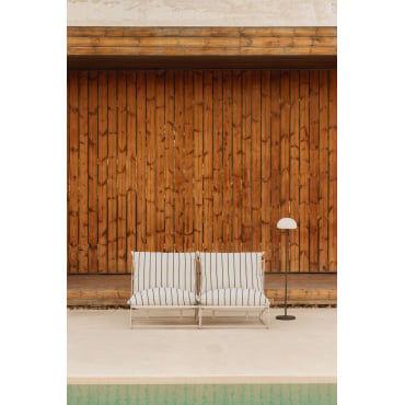 Amaro 2-piece Modular Garden Sofa Tapioca Beige - Navy Blue - Sklum