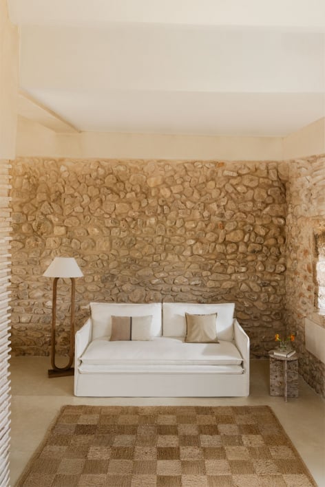 Grace 3-seater linen and cotton sofa - Fabric Off-White