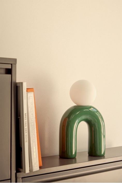 30cm ceramic table lamp with Margot glass ball