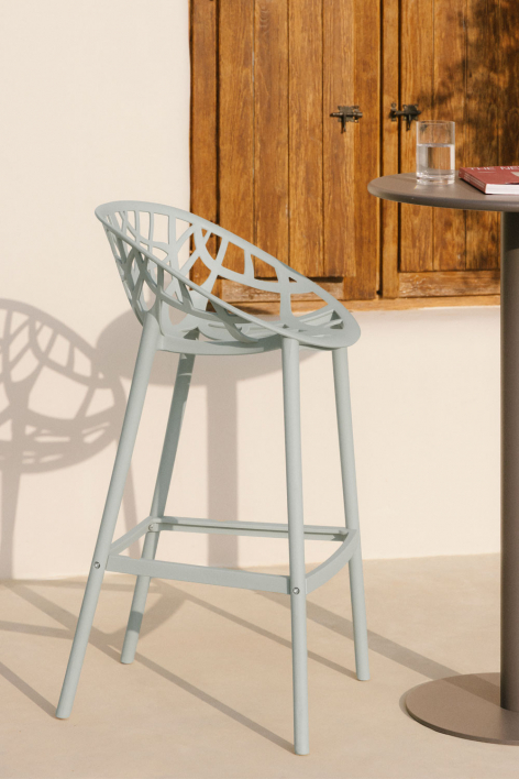 Garden high stool 75 cm in polypropylene khaki green Ores - Green Khaki