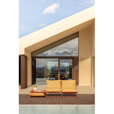 Amaro 2-piece Modular Sofa Garden Set With Convertible Side Table Honey Yellow - Red Clay - Sklum