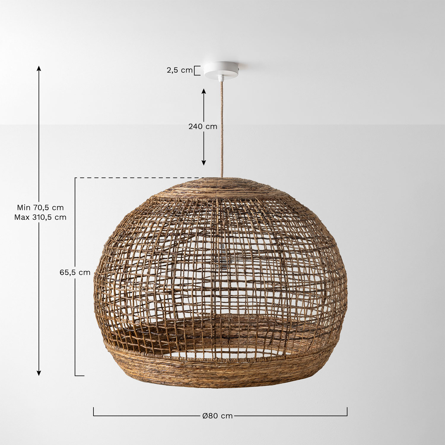 Udane outdoor ceiling lamp, medidas