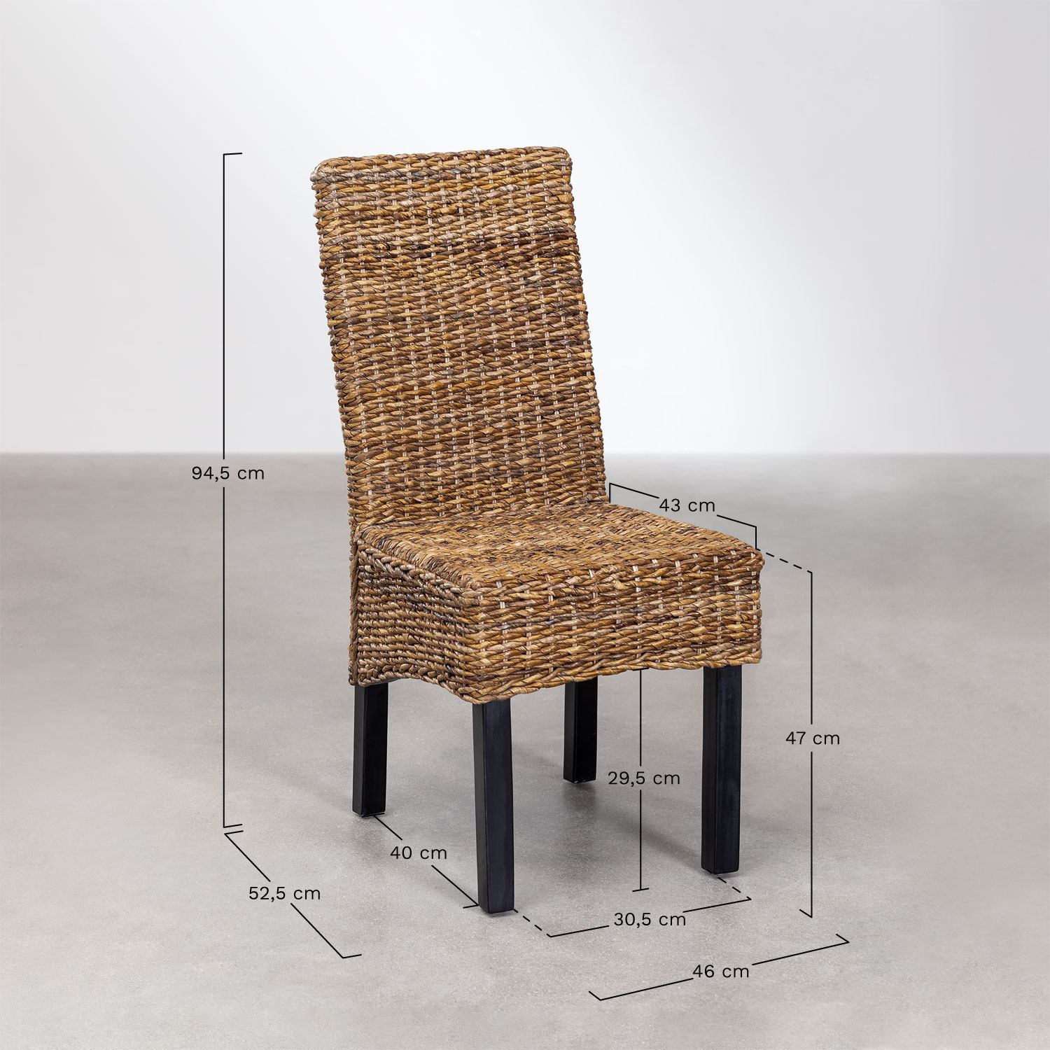 Pack of 2 Ataria dining chairs, medidas