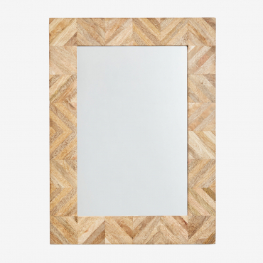 Rectangular Wall Mirror 50x70 Cm In Mykonos Mango Wood Mango Wood - Sklum
