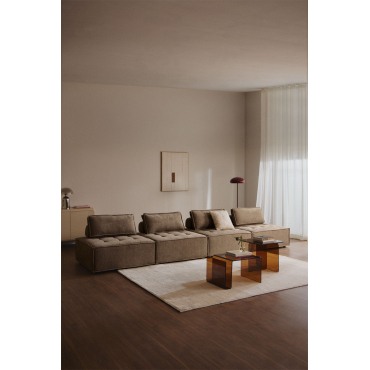 4-piece Modular Sofa In Vermont Fabric Fabric Sand Brown - Sklum