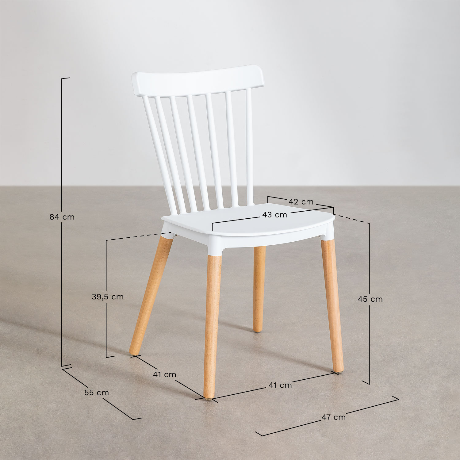 Royal Table Set (80x80) & 4 Royal Chairs, medidas