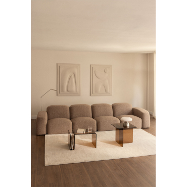 Bastian 4-piece Modular Sofa Moka Brown Bouclé Fabric - Sklum