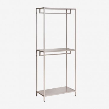 Janine Open Steel Wardrobe Brown Moka - Sklum