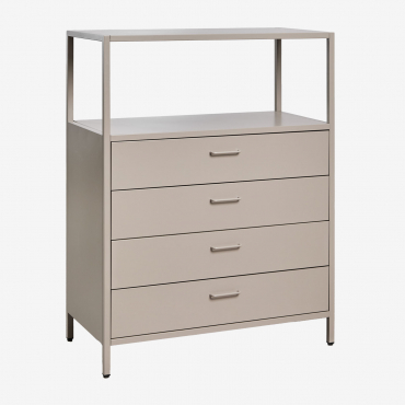 Janine Steel Chest Of Drawers Brown Moka - Sklum