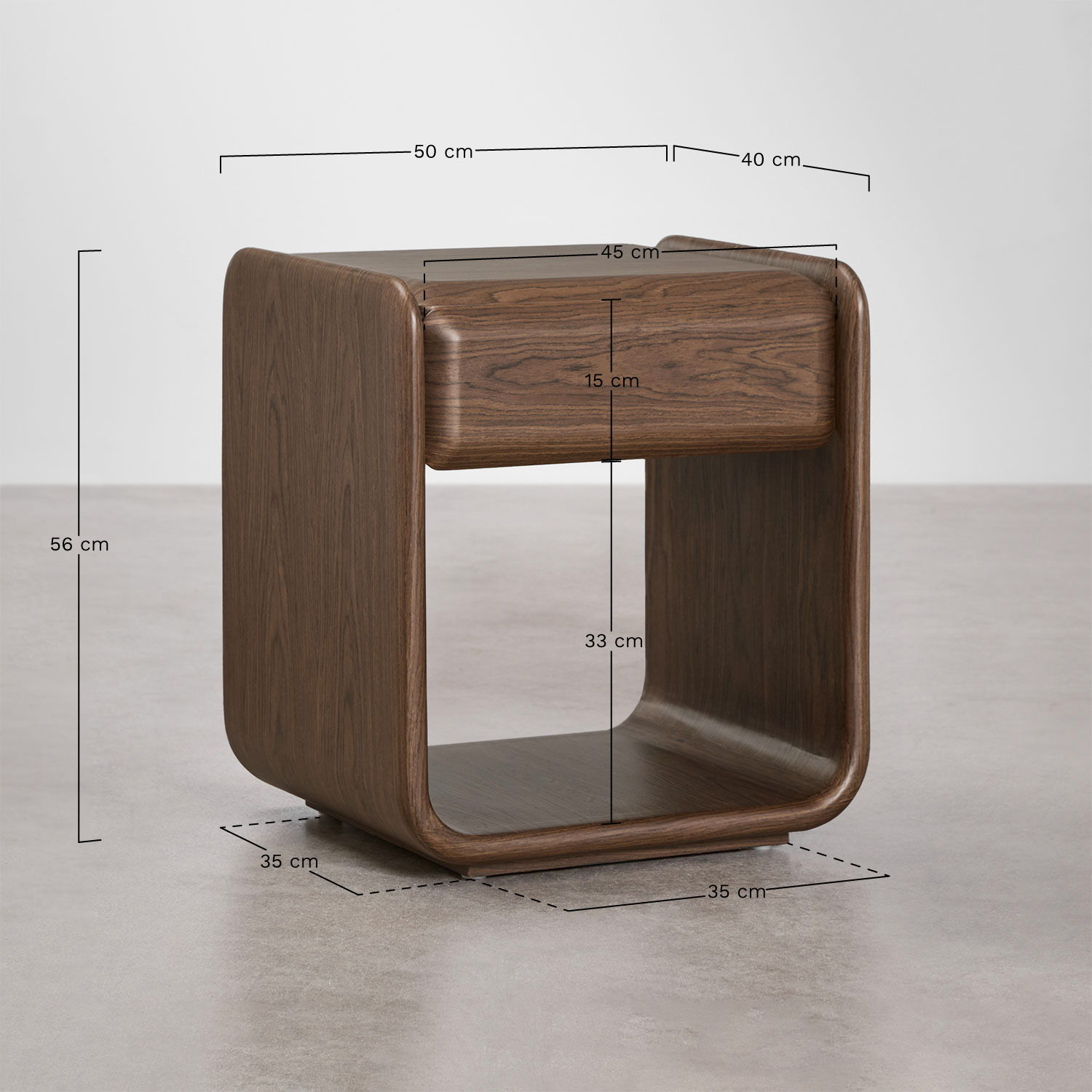 Greysi MDF side table, medidas