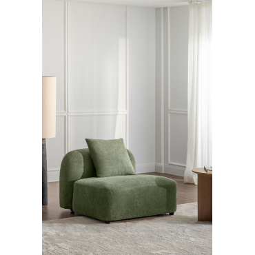 Central Module For Modular Sofa In Coco Chenille Chenille Sage Green - Sklum