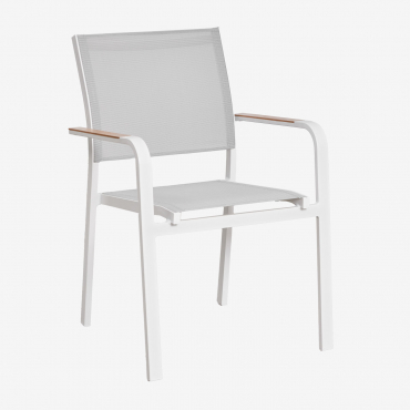 Pack Of 6 Archer Stackable Aluminum Garden Chairs Gardenia White - Sklum
