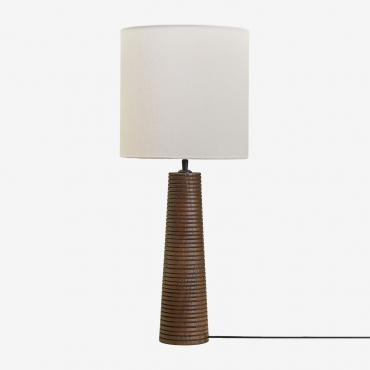Malva Mango Wood Table Lamp ↑40 Cm & White Ø30 Cm - ↑30 Cm Arlina - Sklum