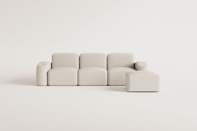 Bastian 3-piece modular sofa and pouf
