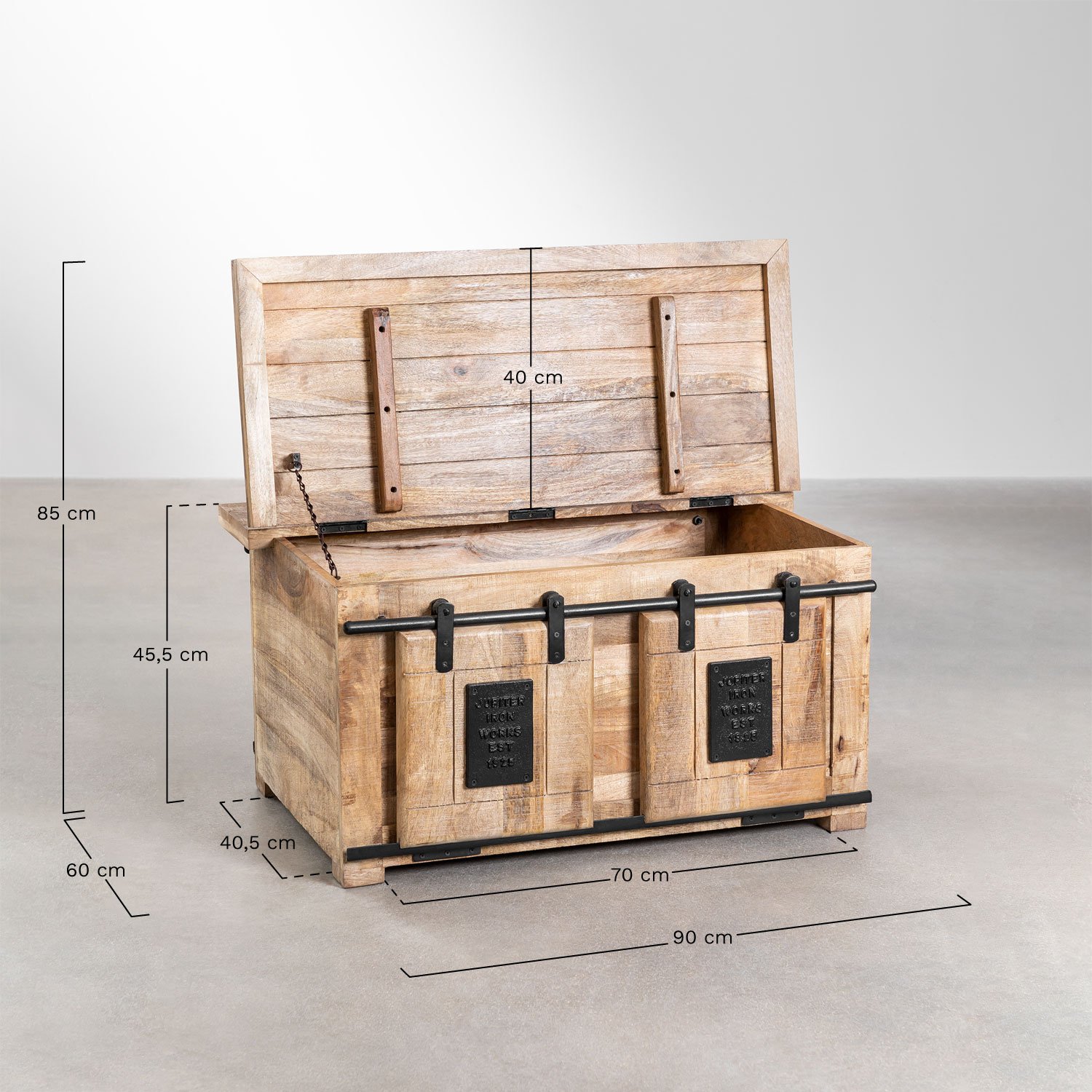 Uain mango wood coffee table, medidas