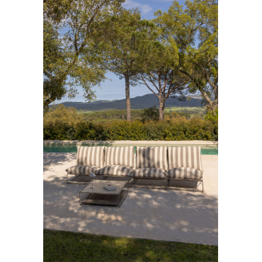 Amaro 4-piece Modular Sofa And Side Table Garden Set Tapioca Beige - Brown Frappé - Sklum