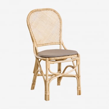 Zariel Rattan Dining Chair Natural & Brown Frappé - Sklum
