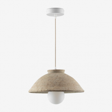 Sainza Terracotta Hanging Ceiling Lamp Tapioca Beige & Ø32 Cm - Sklum