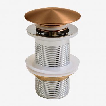 Orveta Click-clack Stainless Steel And Brass Sink Drain Valve Yellow Rose Gold & Valve Without Overflow - Sklum
