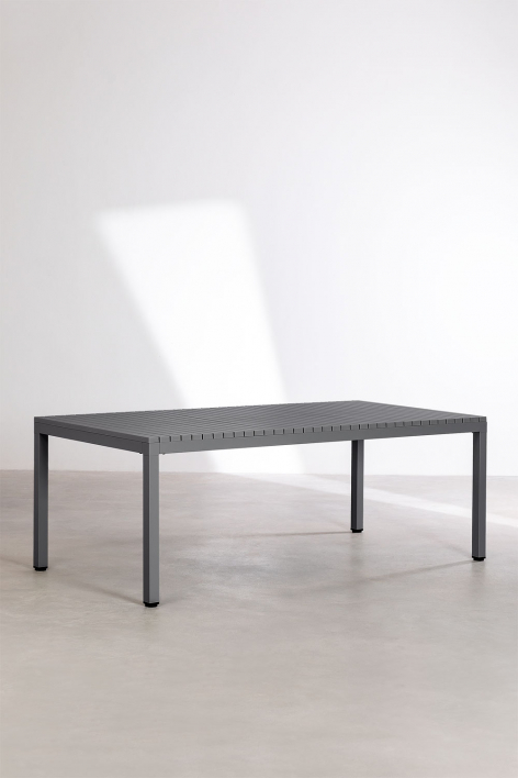 Rectangular dining table 210x100 cm in Marti aluminum - Grey Graphite
