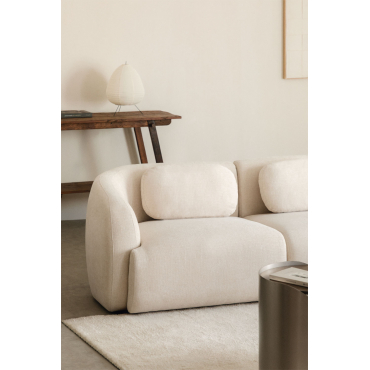 Left Corner Module For Modular Sofa In Chenille Coquette Cream Beige Chenille - Sklum