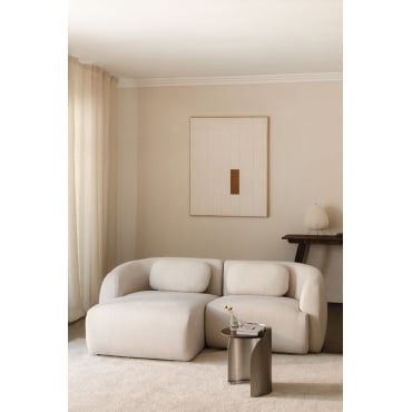 Coquette 2-piece Chenille Modular Left Chaise Longue Sofa Cream Beige Chenille - Sklum