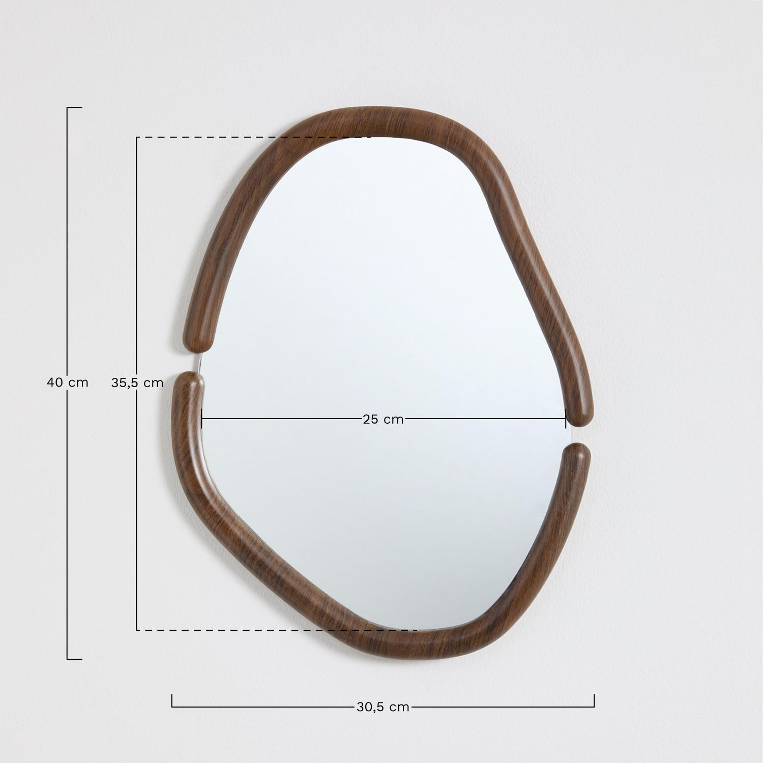 Set of 2 oval wall mirrors in Vixidel MDF, medidas