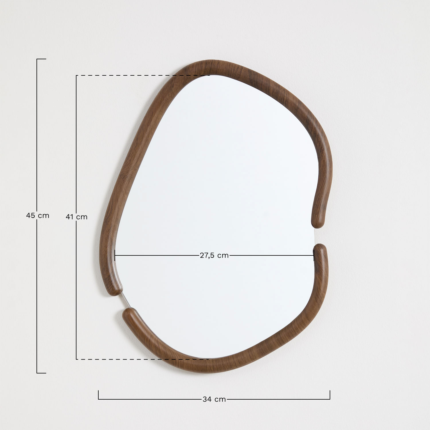 Set of 2 oval wall mirrors in Vixidel MDF, medidas