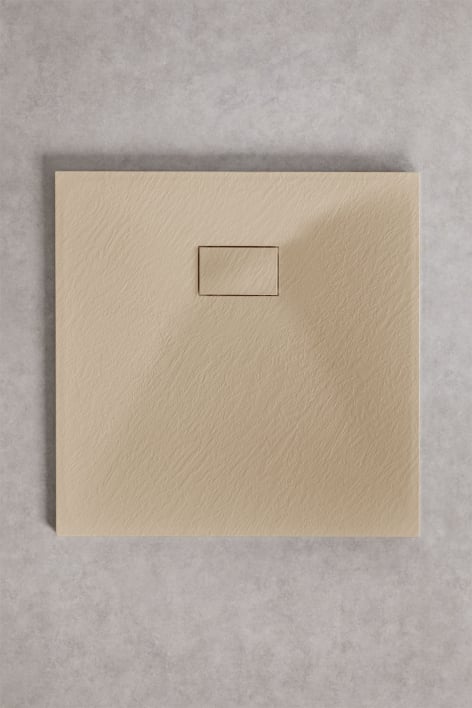 Square non-slip and extra-flat SMC resin shower tray 90x90 cm Light Sand Soho