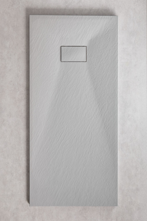 Rectangular non-slip extra-flat SMC resin shower tray 150x70 cm Light Grey Soho