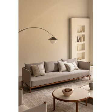Olivia 3-seater Sofa In Acacia Wood Beige Semoline - Sklum
