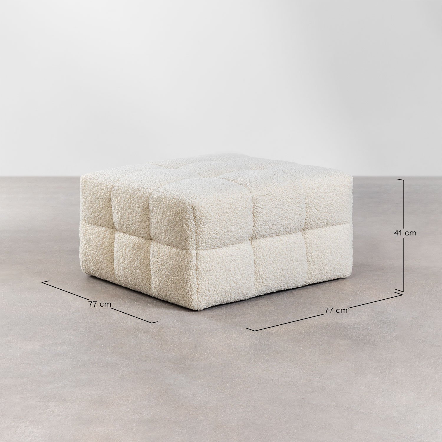 Harriet Sheepskin Puff, medidas