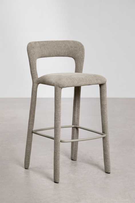 4-Pack high stools 75 cm with taupe grey fabric backrest Brusel