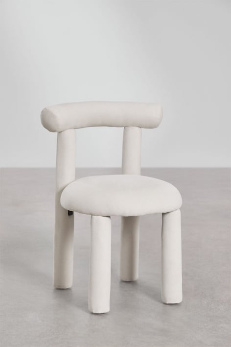 Pack of 2 Gia bouclé fabric dining chairs - Fabric Off-White