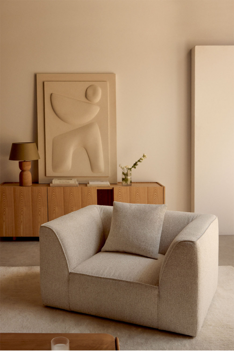 Cardea upholstered armchair - Bouclé Cream Beige 