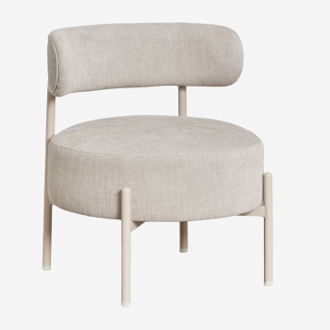 Anisa Upholstered Armchair Tapioca Beige & Off-white Chenille - Sklum