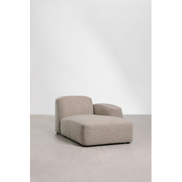 Right Chaise Longue Module For Bastian Modular Sofa Moka Brown Bouclé Fabric - Sklum