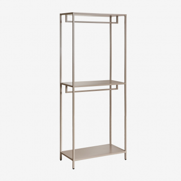 Janine Open Steel Wardrobe Moka Brown - Sklum