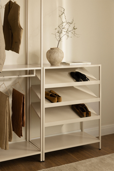 Janine Steel Shoe Rack - Tapioca Beige