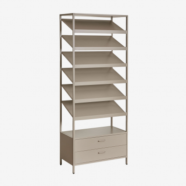 Janine Steel Shoe Rack With Drawers Moka Brown - Sklum