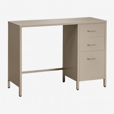 Janine Steel Desk Moka Brown - Sklum