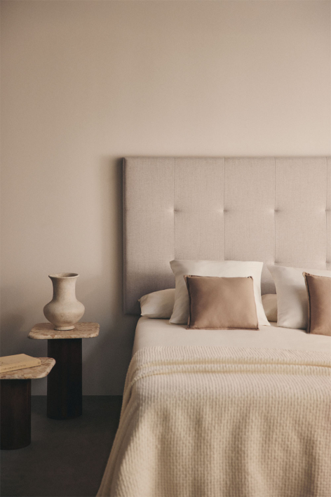 Cream beige fabric headboard for 135 cm bed Artur