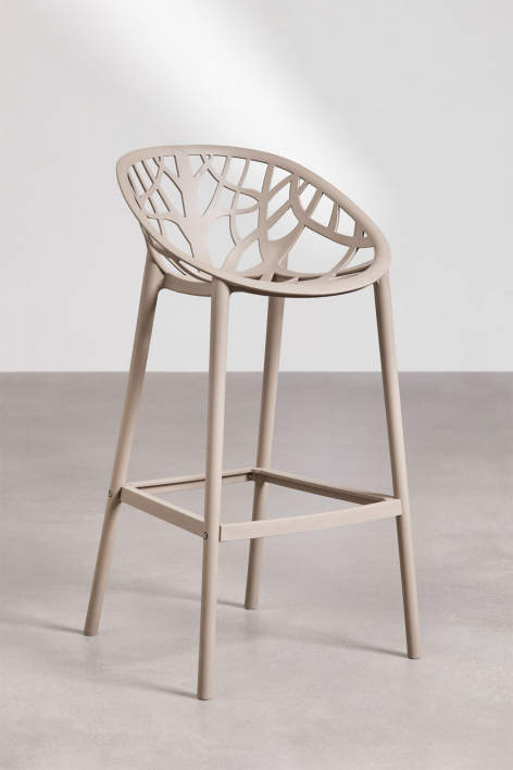 Pack of 2 Ores polypropylene high garden stools - Moka Brown