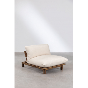Reclining Central Module For Brina Modular Sofa In Acacia Wood Beige Cream - Sklum