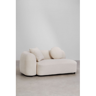 2-seater Left Corner Module For Modular Sofa In Coco Chenille Thick Chenille White - Sklum